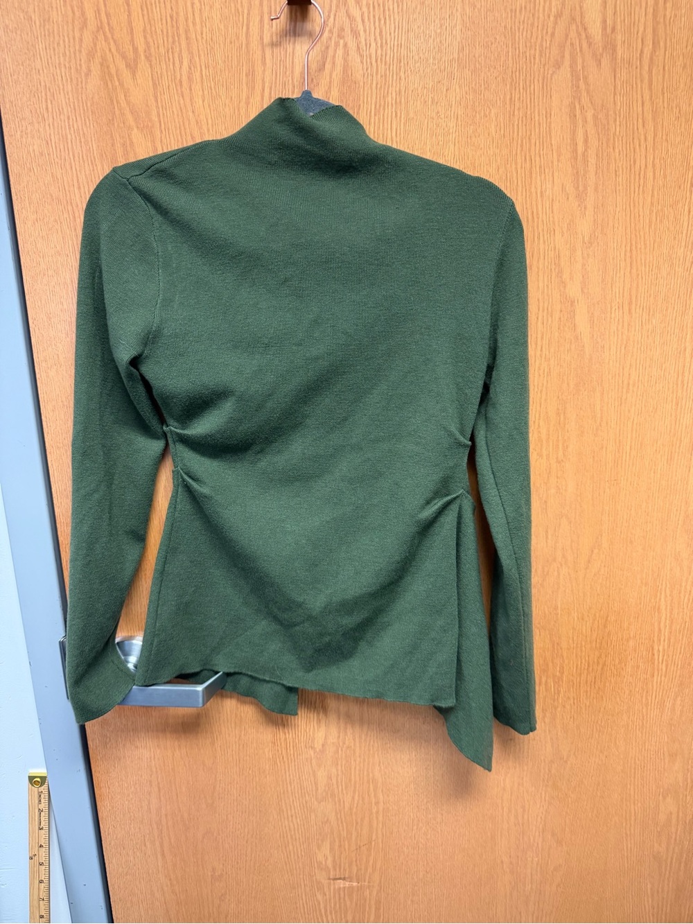 Commense Green Ruffle-Front Cardigan - Picture 4 of 6